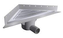 Purus hjørneafløb Ø50 mm lodret